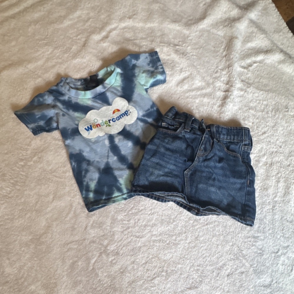 Gildan Wondercamp Tie-Dye T-Shirt & Old Navy Denim Squirt Set 2T‎